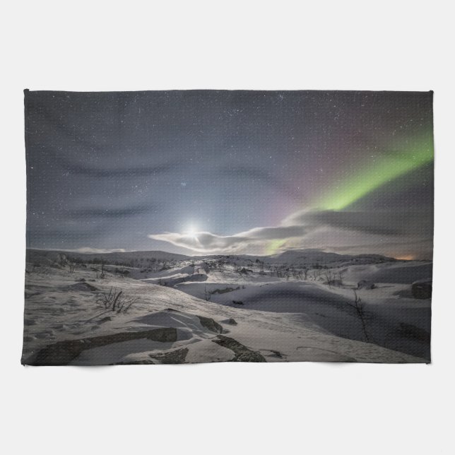 Northern Lights Norway Tea Towel (Horizontal)