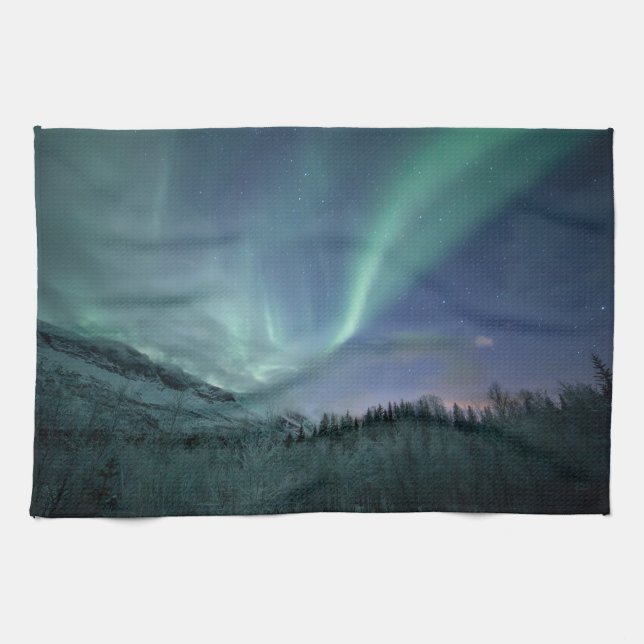 Northern Lights Norway Tea Towel (Horizontal)