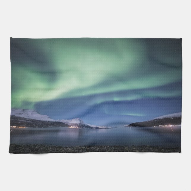 Northern Lights Norway Tea Towel (Horizontal)