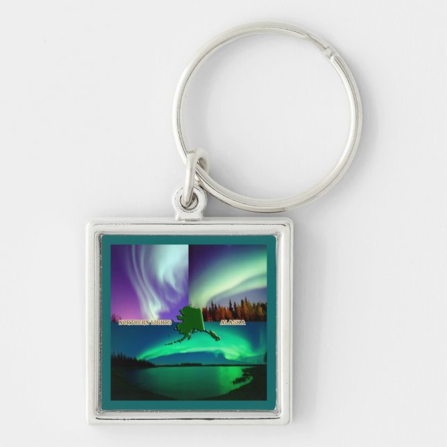 Northern Lights of Alaska Collage Key Ring (Front)