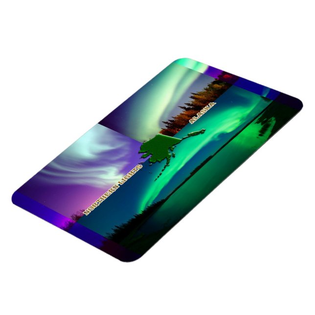 Northern Lights of Alaska Collage Magnet (Left Side)