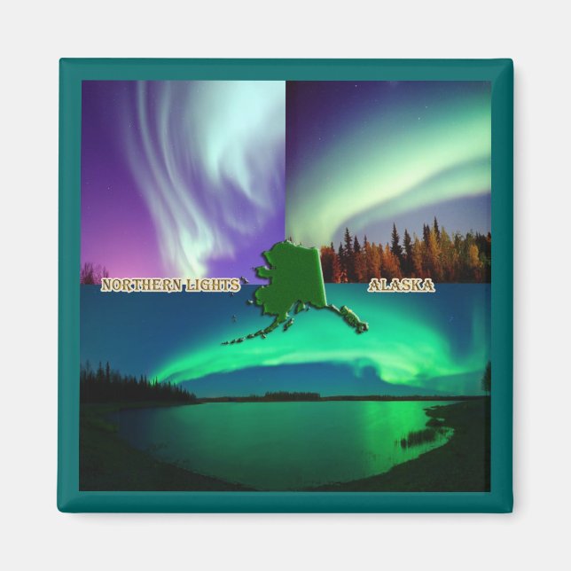 Northern Lights of Alaska Collage Magnet (Front)