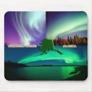 Northern Lights of Alaska Collage Mouse Pad