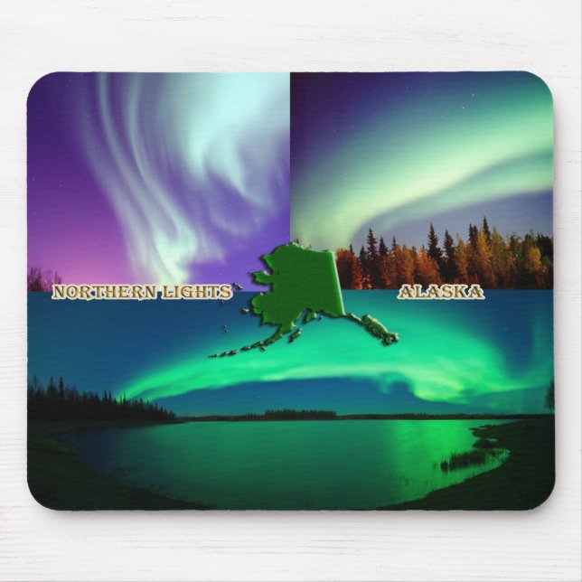 Northern Lights of Alaska Collage Mouse Pad (Front)