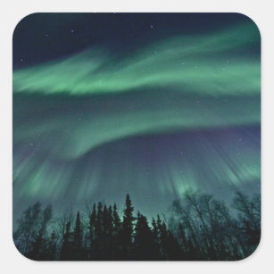 Northern Lights of Alaska Square Sticker