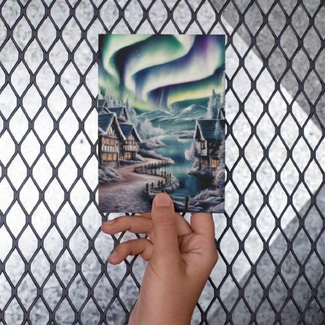 Northern Lights Over a Charming House Postcard (Creator Uploaded)