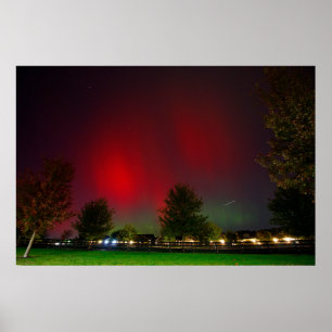 Northern Lights Over a Neighbourhood, Dublin, Ohio Poster