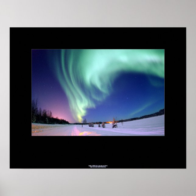 Northern Lights Over Bear Lake, Alaska Poster (Front)