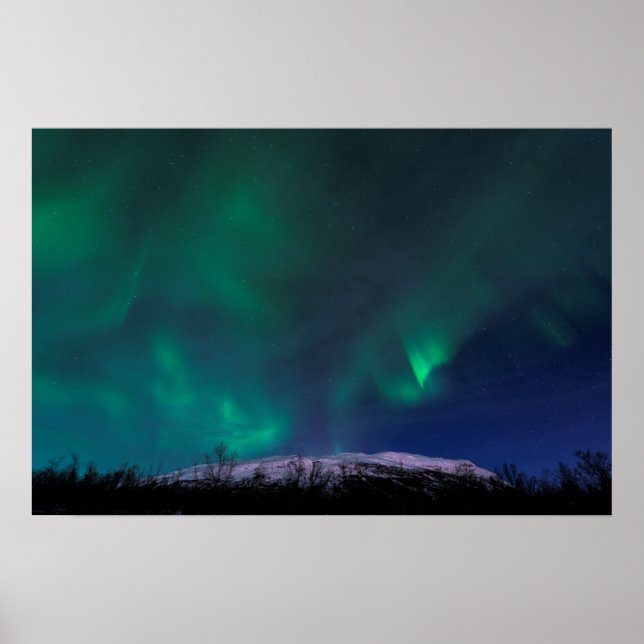 Northern Lights Over Mt Noulja Poster (Front)