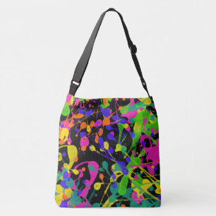 Northern Lights Paint Splatters Crossbody Bag