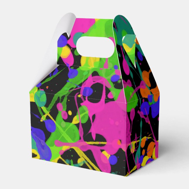 Northern Lights Paint Splatters Favour Box (Front Side)
