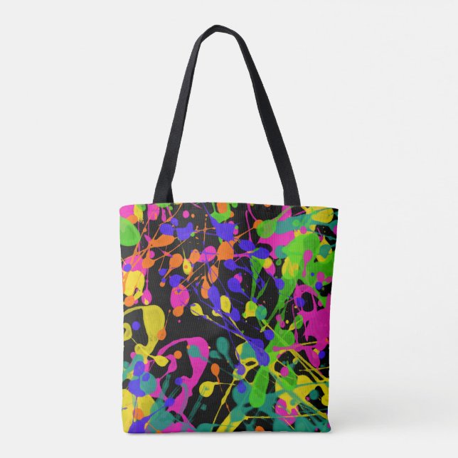 Northern Lights Paint Splatters Tote Bag (Back)