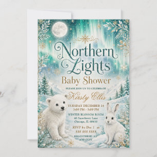 Northern Lights Polar Baby Shower Invitation