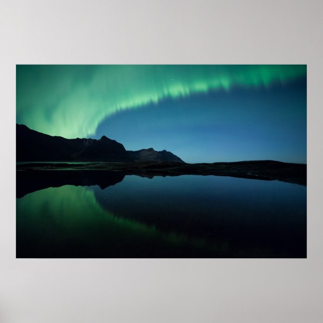 Northern Lights Reflection Poster (Front)