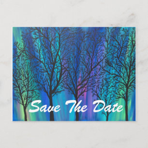 Northern Lights Save The Date, Customisable Announcement Postcard