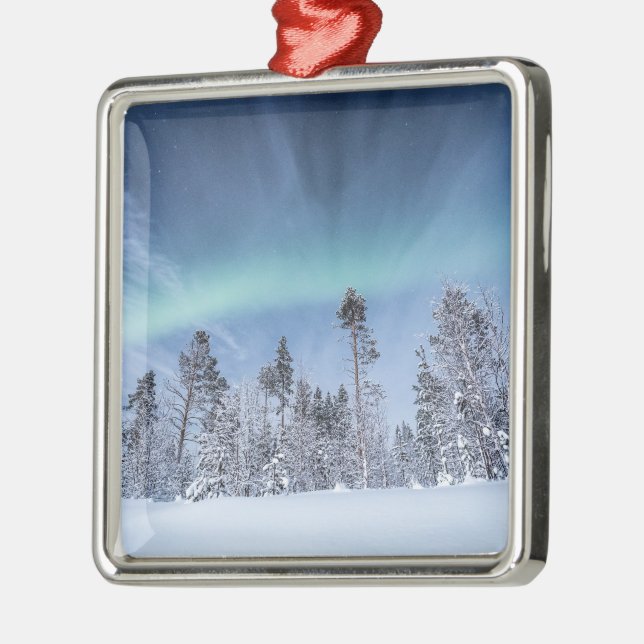 Northern Lights Scandinavia Metal Ornament (Left)