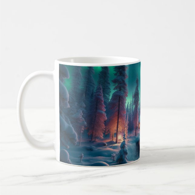Northern lights Scenery Coffee Mug (Left)