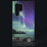 Northern Lights Senja Samsung Galaxy Case<br><div class="desc">Nature photo of green and purple Northern Lights (Aurora borealis) above the island of Senja in North Norway,  Scandinavia. Photo location: Tungeneset. Photo © Sebastian Worm.</div>