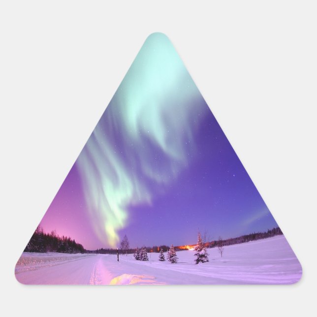 Northern Lights Shine in Alaskan Sky Sticker (Front)