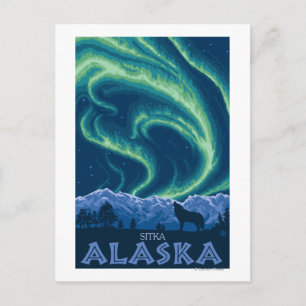 Northern Lights - Sitka, Alaska Postcard