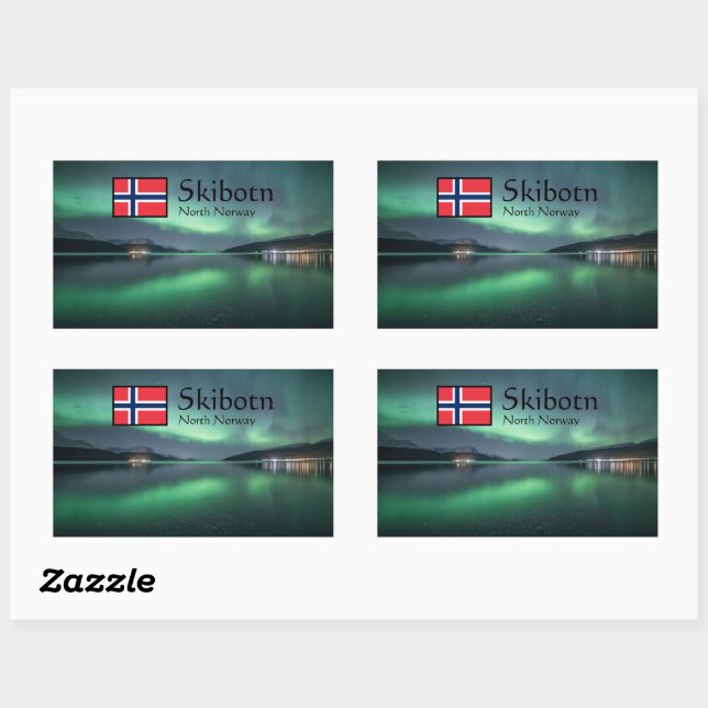 Northern Lights Skibotn Rectangular Sticker (Sheet)