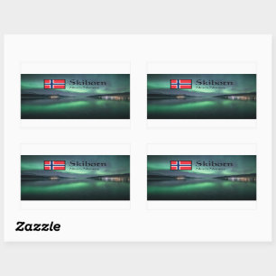 Northern Lights Skibotn Rectangular Sticker