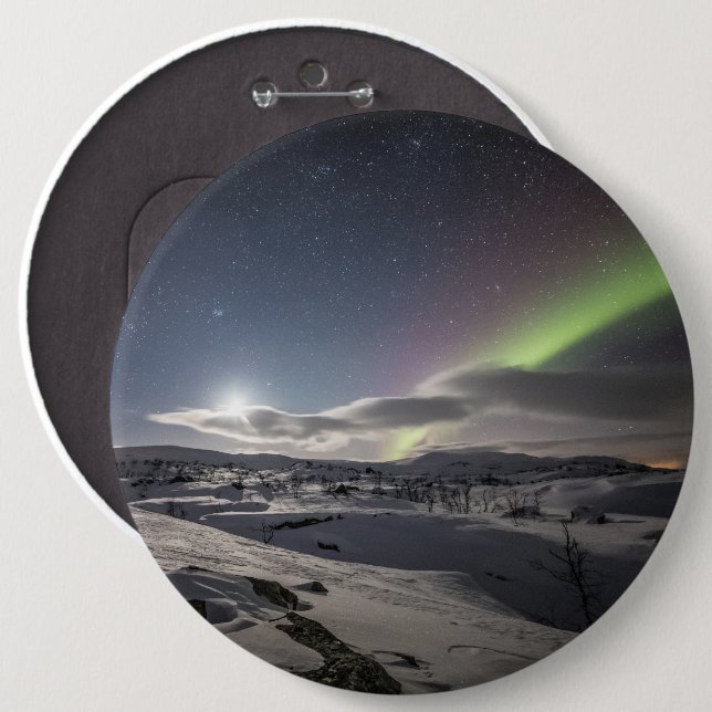 Northern Lights Sky 6 Cm Round Badge (Front & Back)