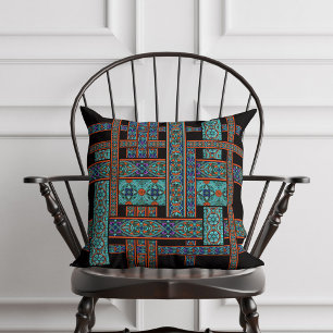 Northern Lights Stained Glass Throw Pillow