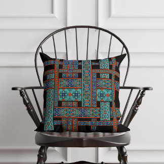 Northern Lights Stained Glass Throw Pillow