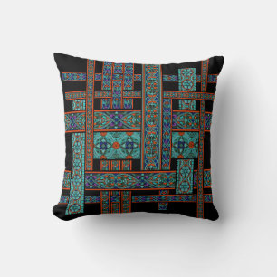 Northern Lights Stained Glass Throw Pillow