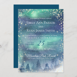 Northern Lights Starry Sky Invitation