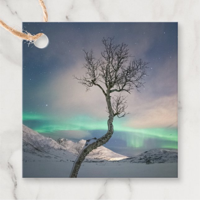 Northern Lights Tree Favour Tags (Front)