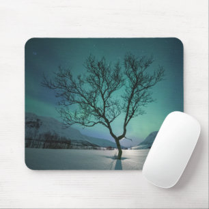 Northern Lights Tree Mouse Pad