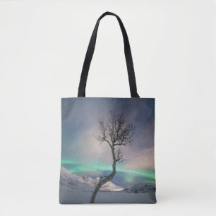 Northern Lights Tree Tote Bag