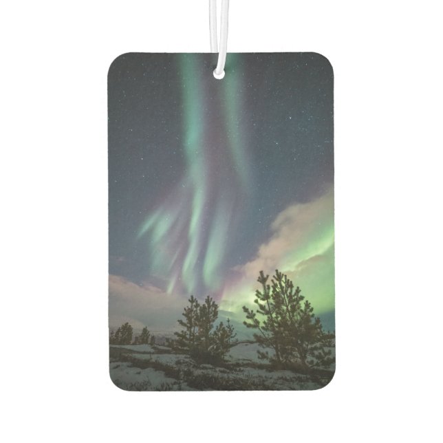 Northern Lights Trees Car Air Freshener (Back)
