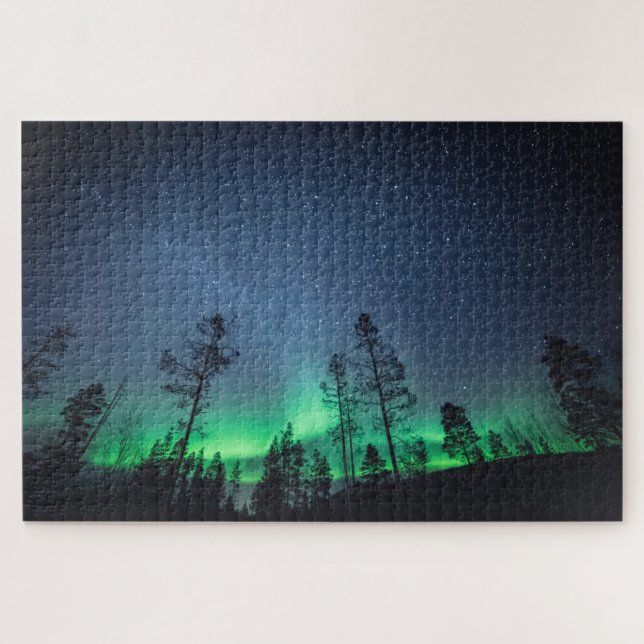 Northern Lights Trees Jigsaw Puzzle (Horizontal)