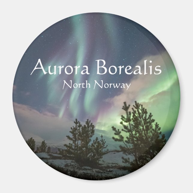 Northern Lights Trees Magnet (Front)