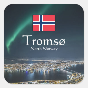 Northern Lights Tromso Norway Square Sticker