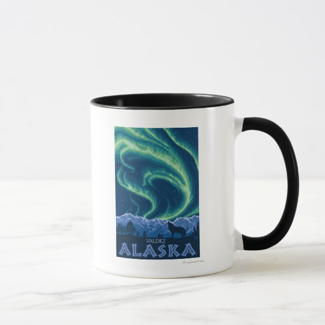 Northern Lights - Valdez, Alaska Mug (Right)