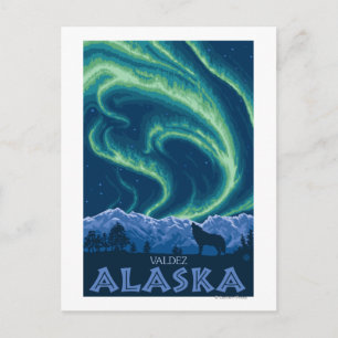 Northern Lights - Valdez, Alaska Postcard