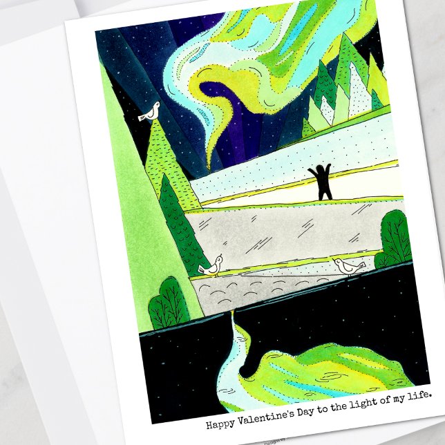 Northern Lights Valentine's Day Holiday Card (Creator Uploaded)