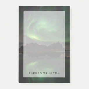 Northern Lights   Vestrahorn Beach Hofn, Iceland Post-it Notes