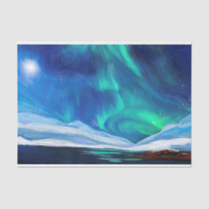 Northern Lights Watercolor Illustration  Tissue Paper