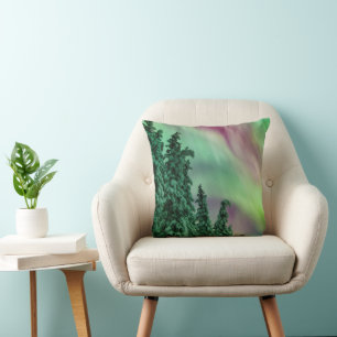 Northern Lights   Winter in Glennallen, Alaska Cushion