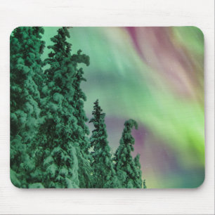 Northern Lights Winter in Glennallen, Alaska Mouse Pad