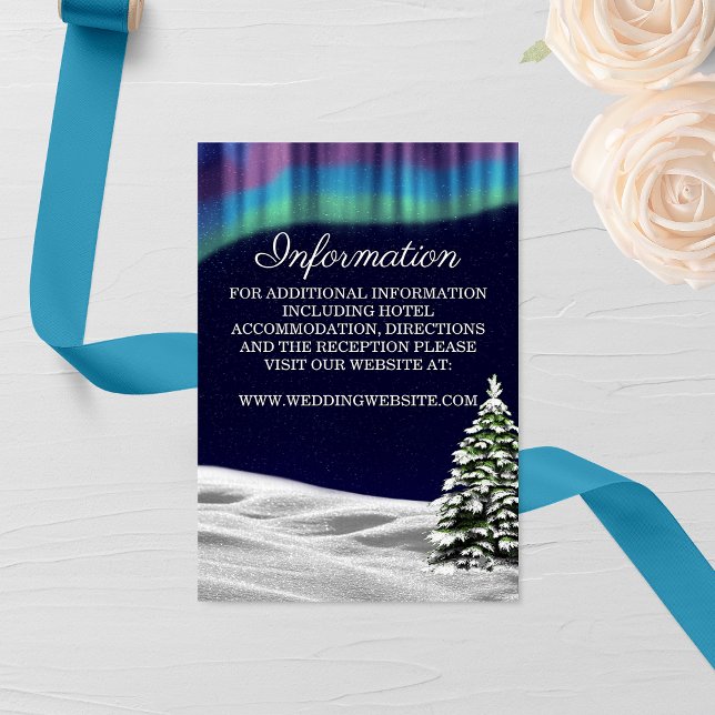Northern Lights Winter Wedding Enclosure Card (Creator Uploaded)