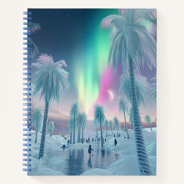 Northern Lights Winter Wonderland Notebook (Front)