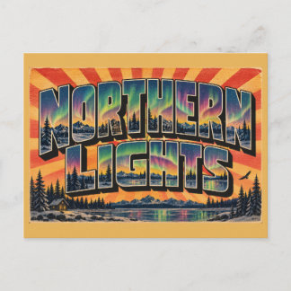 Northern Lights YT Aurora Borealis Winter Art Postcard