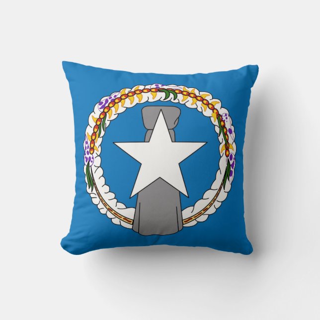 Northern Mariana Islands Flag American MoJo Pillow (Front)