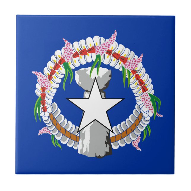Northern Mariana Islands Flag Ceramic Tile (Front)